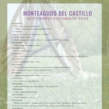 ACTIVIDADES CULTURALES MONTEAGUDO DEL CASTILLO 2022